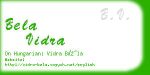 bela vidra business card